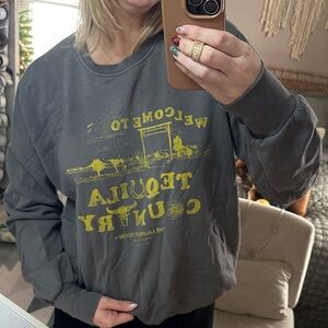 The laundry room Gray Sweatshirt with Yellow Graphic vintage